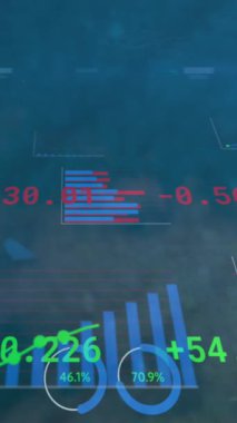 Donanma geçmişi üzerinden finansal verilerin ve grafiklerin animasyonu. küresel iş, finans, ekonomi ve teknoloji konsepti dijital olarak oluşturulmuş video.