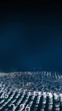 Siyah arkaplanda veri işleme animasyonu. küresel iş, finans, bağlantılar ve dijital arayüz konsepti dijital olarak oluşturulmuş video.