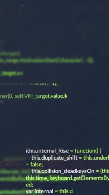 Siyah arkaplanda veri işleme animasyonu. küresel iş ve dijital arayüz kavramı dijital olarak oluşturulmuş video.