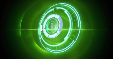 Kapsam ve dijital veri işleme resmi koyu arkaplanda. Küresel finans, iş, bağlantılar, hesaplama ve veri işleme kavramı dijital olarak oluşturuldu.