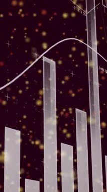 Kahverengi arka planda hareket eden grafik ve noktaların animasyonu. finans, hareket, teknoloji ve dijital arayüz kavramı dijital olarak oluşturulmuş video.