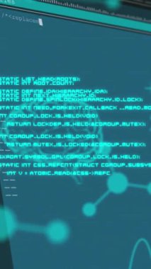 Veri işleme yerine beyin animasyonu. küresel iş, finans, bağlantılar ve dijital arayüz konsepti dijital olarak oluşturulmuş video.