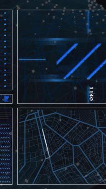 Dijital veri işleme animasyonunun dünya çapındaki bağlantıları ekranda. küresel teknoloji, veri işleme ve dijital arayüz kavramı dijital olarak oluşturulmuş video.