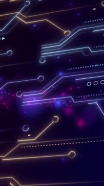 Bilgisayar devre kartından veri işleme animasyonu. küresel hesaplama, veri işleme, teknoloji ve dijital arayüz kavramı dijital olarak oluşturulmuş video.