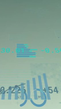 Finansal verilerin ve grafiklerin yeşil arka planda canlandırılması. küresel iş, finans, ekonomi ve teknoloji konsepti dijital olarak oluşturulmuş video.