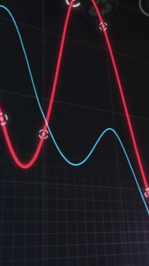 Siyah arkaplanda veri işleme animasyonu. küresel iş, finans, bağlantılar ve dijital arayüz konsepti dijital olarak oluşturulmuş video.