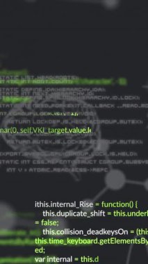 Veri işlemenin animasyonu ve siyah arkaplandaki beyinler. küresel iş ve dijital arayüz kavramı dijital olarak oluşturulmuş video.