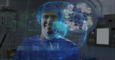 Ameliyathanede, cerrah dijital beyin animasyonuyla etkileşime girdi, göreve odaklandı. Cerrahi, yenilik, teknoloji, sağlık, nöroloji, tıp