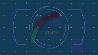 Sayısal hız göstergesi, gösterge panelinde fütüristik animasyonla 131 MPH gösteriyor. teknoloji, araç, yüksek teknoloji, ivme
