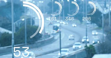 Yoğun otoyolda trafik vardı. Stok limitli veri animasyonu üst üste binmişti. Ulaşım, altyapı, tıkanıklık, analitik, veri görselleştirme, kentsel