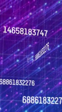 Hareket eden mavi ve pembe ışıklarda numara değiştirmenin animasyonu. renk, hareket, teknoloji ve dijital arayüz kavramı dijital olarak oluşturulmuş video.