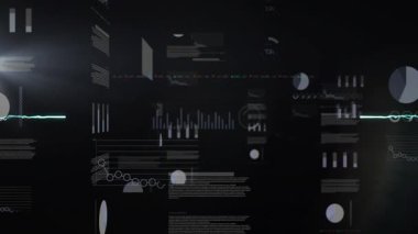 Okulda, parlak deniz mavisi çizgileriyle çocuk animasyonu izliyor ve dinamik desen yaratıyor. Teknoloji, yaratıcı, görsel