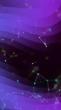 Siyah arkaplan üzerinde mor dalgalarla takımyıldızlarının canlandırılması. gölge, desen ve renk konsepti dijital olarak oluşturulmuş video.