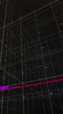 Siyah arkaplan üzerinden finansal veri işleme animasyonu. küresel iş, finans ve veri işleme kavramı dijital olarak oluşturulmuş video.