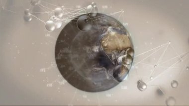 Küre ve çizgilerle çevrili Dünya 'nın animasyonu küresel iletişimi simgeliyor. Ağ, bağlantı, dijital, bağlantı, teknoloji, siber