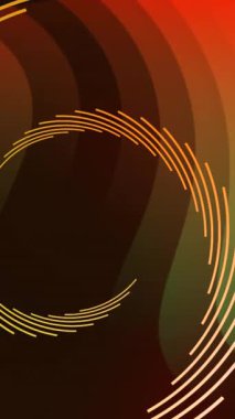 Siyah zemin üzerinde turuncu ve yeşil dönen spiral şekillerin animasyonu. gölge, desen ve renk konsepti dijital olarak oluşturulmuş video.