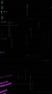 Siyah arkaplanda veri işleme animasyonu. küresel teknoloji ve dijital arayüz kavramı dijital olarak oluşturulmuş video.