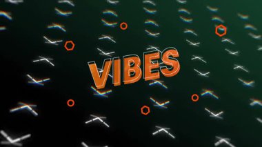 Renkli geometrik desenlerin ve koyu arkaplandaki çizgilerin animasyonu. Soyut, canlı, dijital, tasarım, dinamik, modern