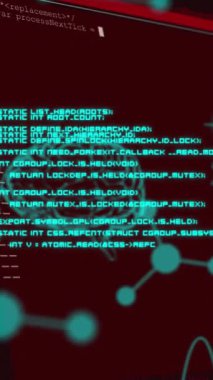 Veri işleme üzerinde şekillerin ve beyinlerin animasyonu. küresel iş, finans, bağlantılar ve dijital arayüz konsepti dijital olarak oluşturulmuş video.