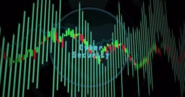 Değişen finansal veri grafikleri ve dijital arayüz modellerinin animasyonu. Finans, teknoloji, yatırım, büyüme, analitik, ekonomi