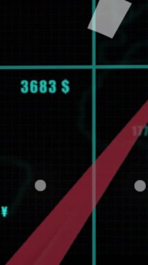 Araba panelinin üzerinde veri işleme animasyonu. küresel iş, finans, bağlantılar ve dijital arayüz konsepti dijital olarak oluşturulmuş video.