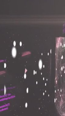 Siyah arkaplanda veri işleme animasyonu. küresel iş ve dijital arayüz kavramı dijital olarak oluşturulmuş video.