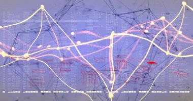 Soyut veri görselleştirme arkaplanı için animasyondaki grafikler ve ağ bağlantıları. teknoloji, fütüristik, dijital, bağlantı, siber alan, yenilik