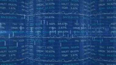 Finansal verilerin analiz edilmesi, borsa grafiklerinin dalgalanması ve animasyon yüzdeleri. Maliye, analitik, yatırım, ekonomi, istatistik, ticaret