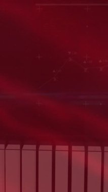 Çin bayrağı üzerinde veri işleme animasyonu. küresel iş, finans, bağlantılar ve dijital arayüz konsepti dijital olarak oluşturulmuş video.