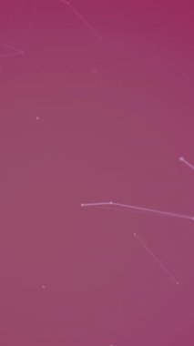 Kırmızı arkaplandaki pleksus bağlantılarının animasyonu. Bilim, araştırma ve bağlantılar konsepti dijital olarak oluşturulmuş video.