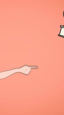 Kitap simgeleri üzerinde konuşan kadın animasyonu. Ulusal danışmanlık ayı ve dijital olarak oluşturulan kutlama konsepti.