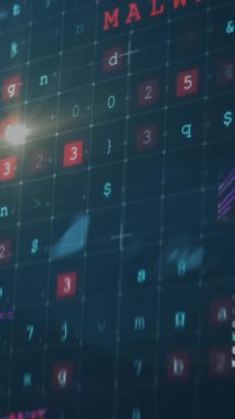 Siyah arkaplanda veri işleme animasyonu. küresel iş ve dijital arayüz kavramı dijital olarak oluşturulmuş video.