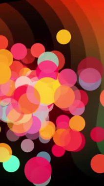 Sarmal turuncu üzerinde renkli noktaların ve siyah arkaplanda yeşil şekillerin animasyonu. gölge, desen ve renk konsepti dijital olarak oluşturulmuş video.