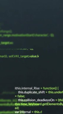 Siyah arkaplanda veri işleme animasyonu. küresel iş ve dijital arayüz kavramı dijital olarak oluşturulmuş video.