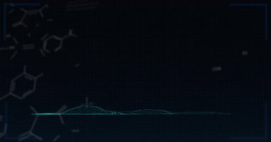 Dijital ortamdaki tepeler ve veri noktalarıyla yörüngeyi gösteren grafiğin animasyonu. analitik, teknoloji, büyüme, istatistik, görselleştirme, eğilimler