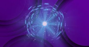 Mavi ve mor soyut dizaynlı parlak dairesel ışık deseni animasyonu. arkaplan, fütüristik, dijital, canlı, enerji, ışıltı