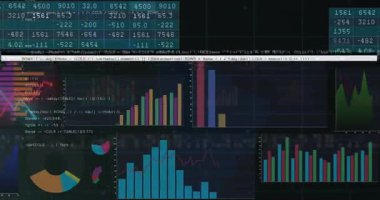 Hisse senedi piyasası grafikleri ve finansal verilerin sayısal animasyon örtüsüyle analiz edilmesi. Finans, analiz, yatırım, ekonomi, ticaret, iş