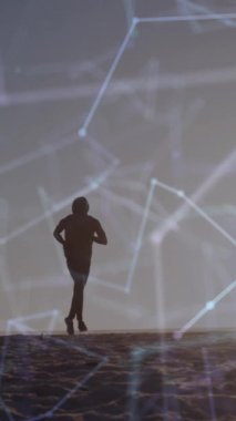 İnsanı mahveden bağlantıların animasyonu. global spor, fitness, sağlıklı yaşam tarzı ve dijital olarak üretilen veri işleme konsepti.