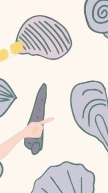 Kabuk ikonları üzerinde konuşan kadın animasyonu. Ulusal danışmanlık ayı ve dijital olarak oluşturulan kutlama konsepti.