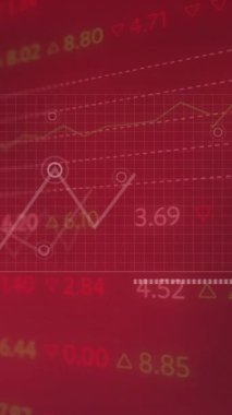 Çin bayrağı üzerinde finansal verilerin ve grafiklerin animasyonu. küresel ekonomi, finans ve politika kavramı dijital olarak oluşturulmuş video.