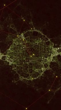 Siyah zemin üzerinde hareket eden bağlantı ve dalga ağının animasyonu. ağ, bağlantılar ve dijital arayüz konsepti dijital olarak oluşturulmuş video.