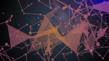 Soyut geometrik şekillerin ve karmaşık ağ deseni oluşturan çizgilerin animasyonu. karmaşıklık, dijital, fütüristik, yapı