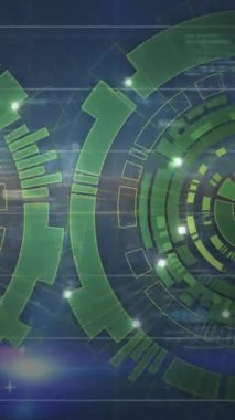 Veri işleme üzerinde taramaların animasyonu. küresel iş ve dijital arayüz kavramı dijital olarak oluşturulmuş video.