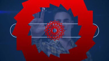 Animasyonla etkileşim, beyin ve DNA verilerinin gelecekteki tıbbi analizlerini görmek. Teknoloji, dijital, sağlık, yenilik, araştırma, nörobilim