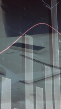 Toplantı planları olan mimarların istatistik ve veri işleme animasyonları. küresel mimari, işletme, veri işleme ve dijital arayüz kavramı dijital olarak oluşturulmuş video.