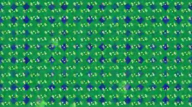 Mavi arka plandaki moleküler yapıların animasyonu üzerinde yüzen kabarcıklar. Bilim, kimya, moleküller, teknoloji, fütüristik, soyut