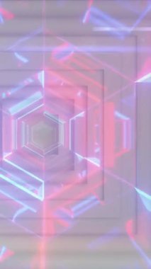 Dijital tünelde beyaz karelerin animasyonu. küresel veri işleme, bağlantılar ve dijital arayüz konsepti dijital olarak oluşturulmuş video.