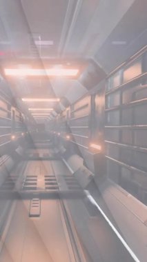 Dijital tünelin üzerinde beyaz dairelerin animasyonu. küresel veri işleme, bağlantılar ve dijital arayüz konsepti dijital olarak oluşturulmuş video.