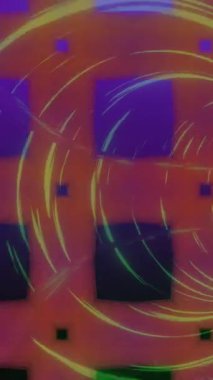 Dijital tünelde hareket eden şekillerin animasyonu. küresel veri işleme, bağlantılar ve dijital arayüz konsepti dijital olarak oluşturulmuş video.