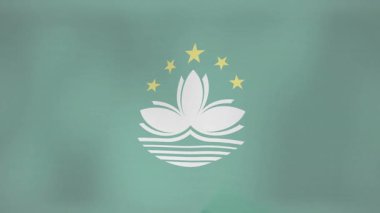 Macau ambleminin yer aldığı Euro banknotları ve animasyon tasarımında yıldızlar. Para, finans, ticaret, ekonomi, nakit, uluslararası